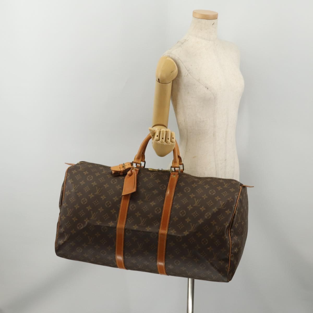 LOUIS VUITTON Monogram Keepall 55 Boston Bag M41424 LV Auth 195976A