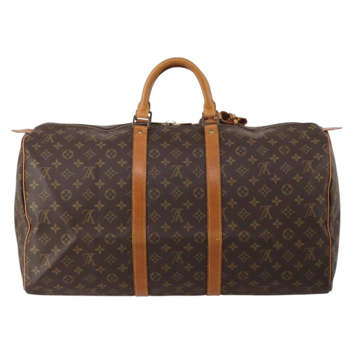 LOUIS VUITTON Monogram Keepall 55 Boston Bag M41424 LV Auth 195976A