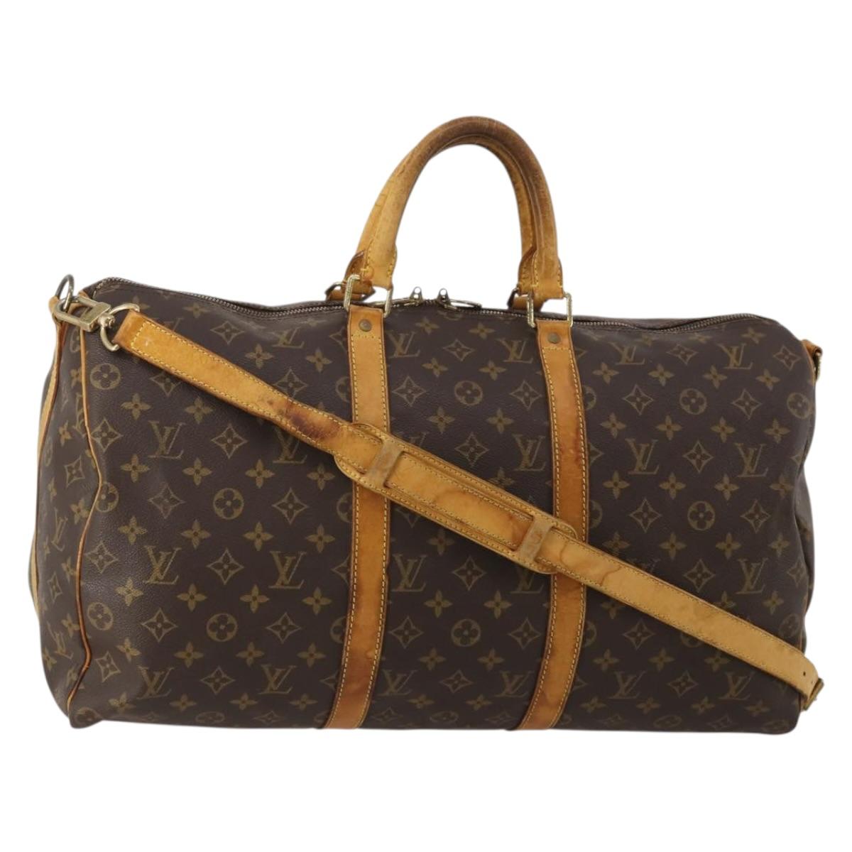 LOUIS VUITTON Monogram Keepall Bandouliere 50 Boston Bag M41416 LV Auth 195977