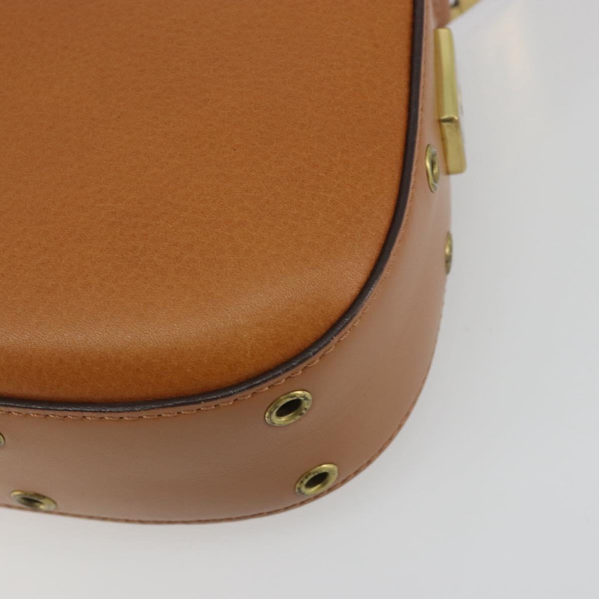 Christian Dior Street Chic Shoulder Bag Leather Brown Gold Auth 195980V