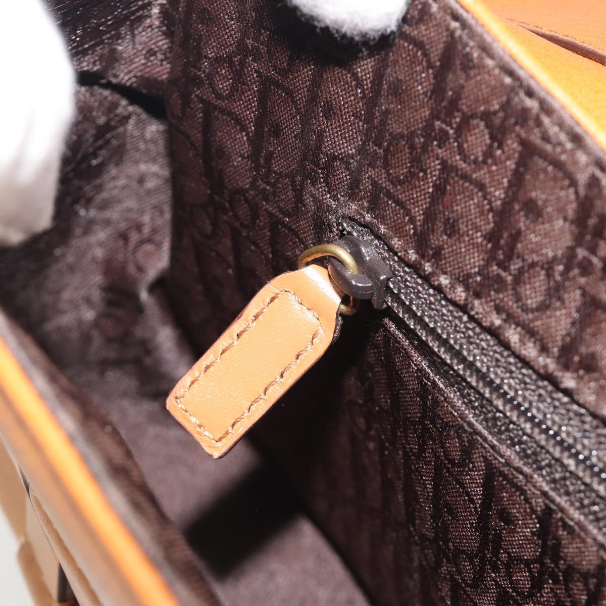 Christian Dior Street Chic Shoulder Bag Leather Brown Gold Auth 195980V