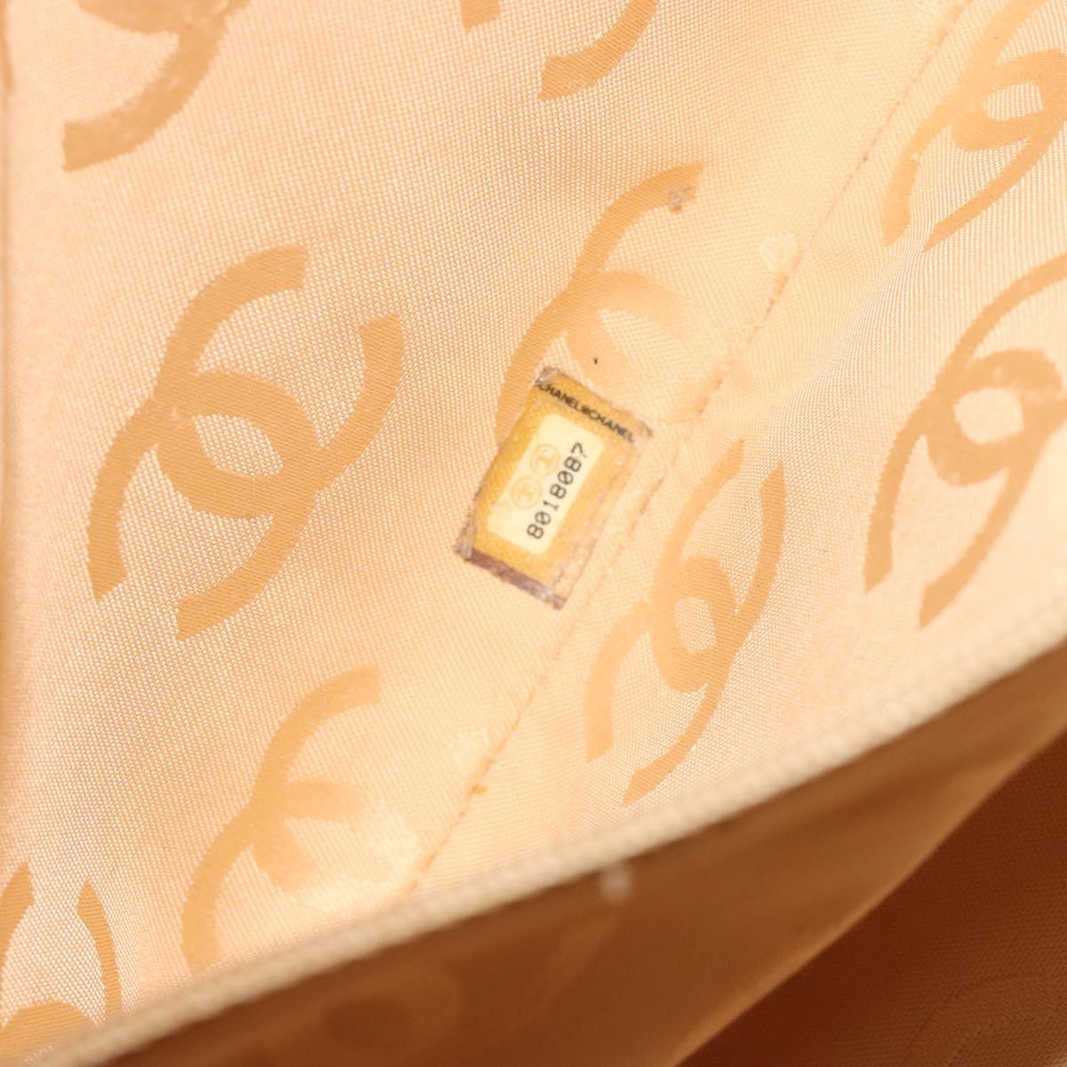 CHANEL Wild Stitch Shoulder Bag Leather Beige Gold CC Auth 195981A