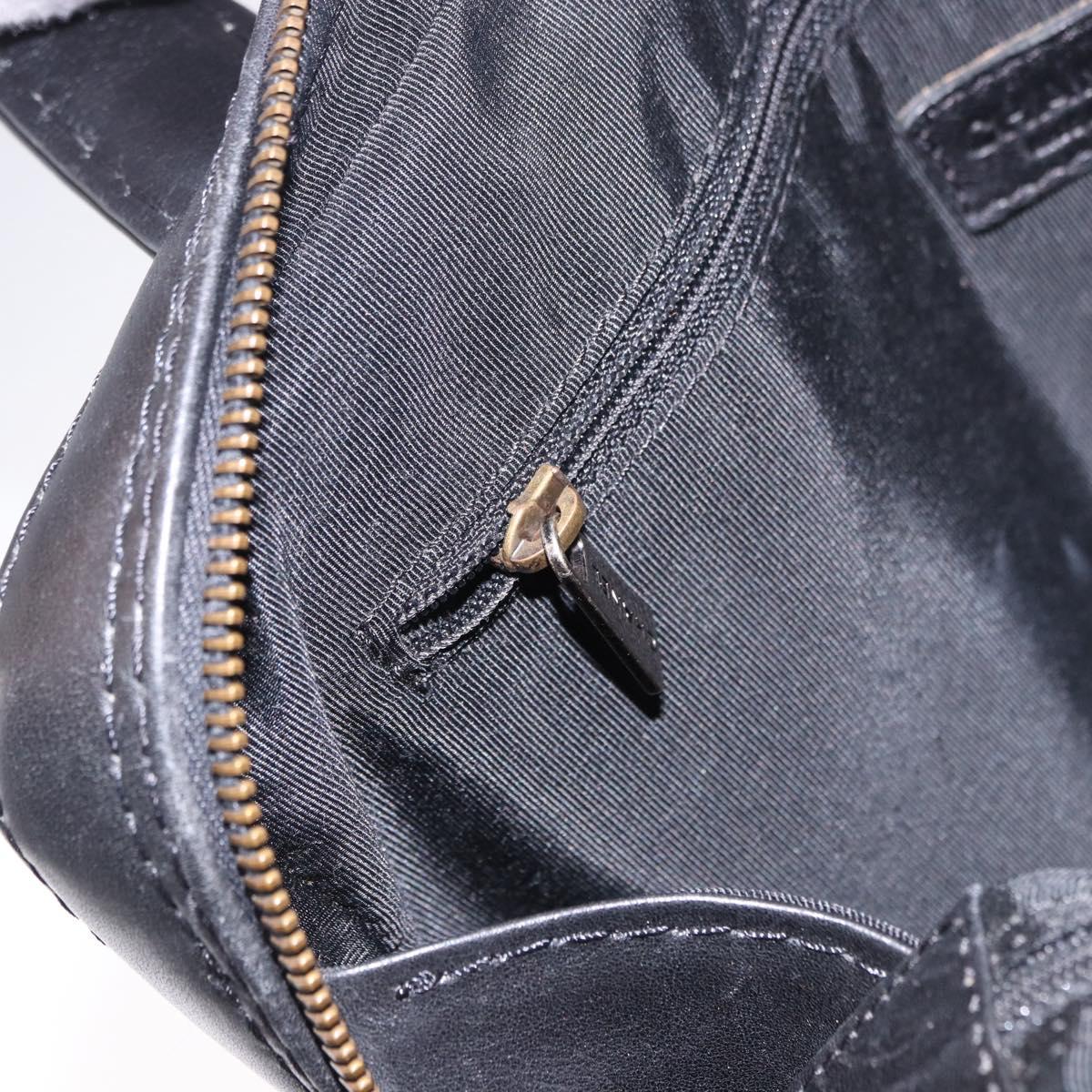 CHANEL Wild Stitch Hand Bag Leather Black CC Auth 195982V