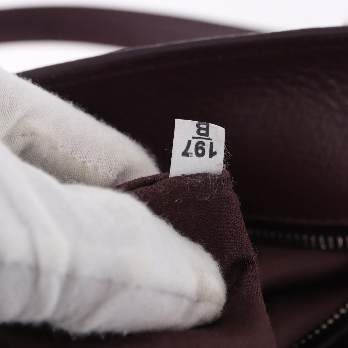 Miu Miu Hand Bag Leather 2way Bordeaux Silver Auth 195983A