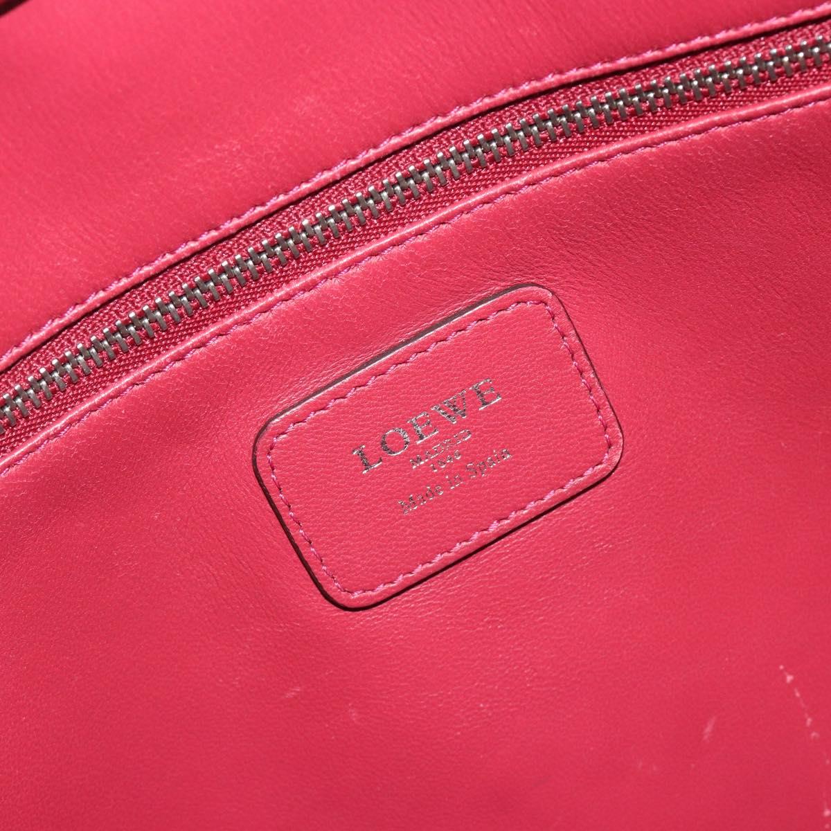 LOEWE Amazona 36 Hand Bag Leather Purple Silver Auth 195986A