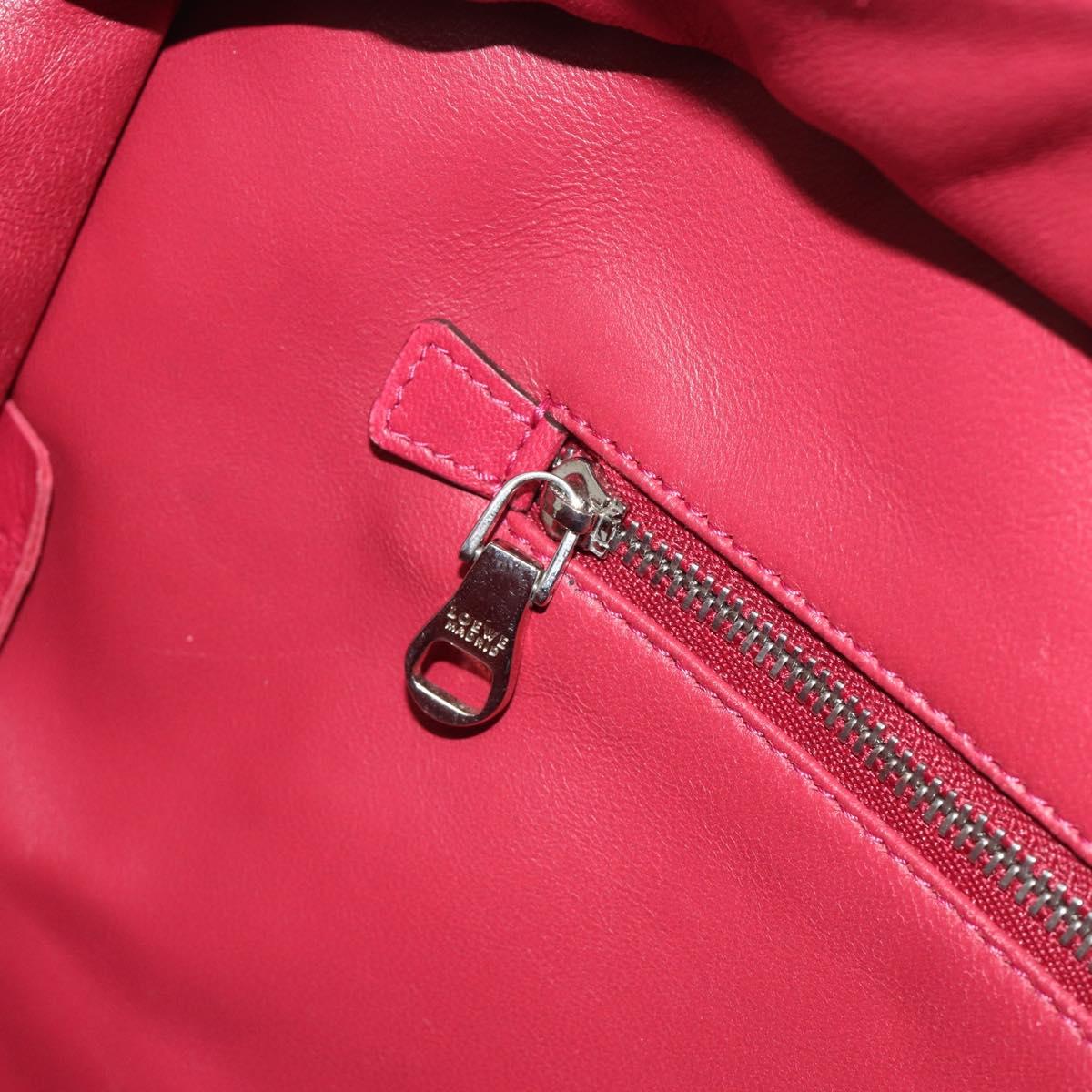 LOEWE Amazona 36 Hand Bag Leather Purple Silver Auth 195986A