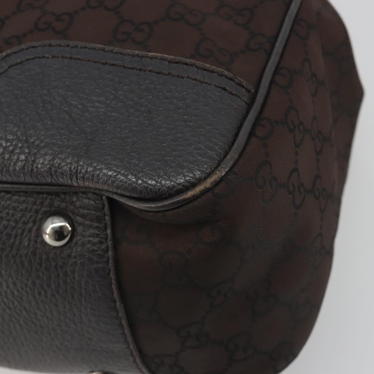 GUCCI GG Canvas Web Sherry Line Bag Nylon Outlet Brown Silver 293592 Auth 195991