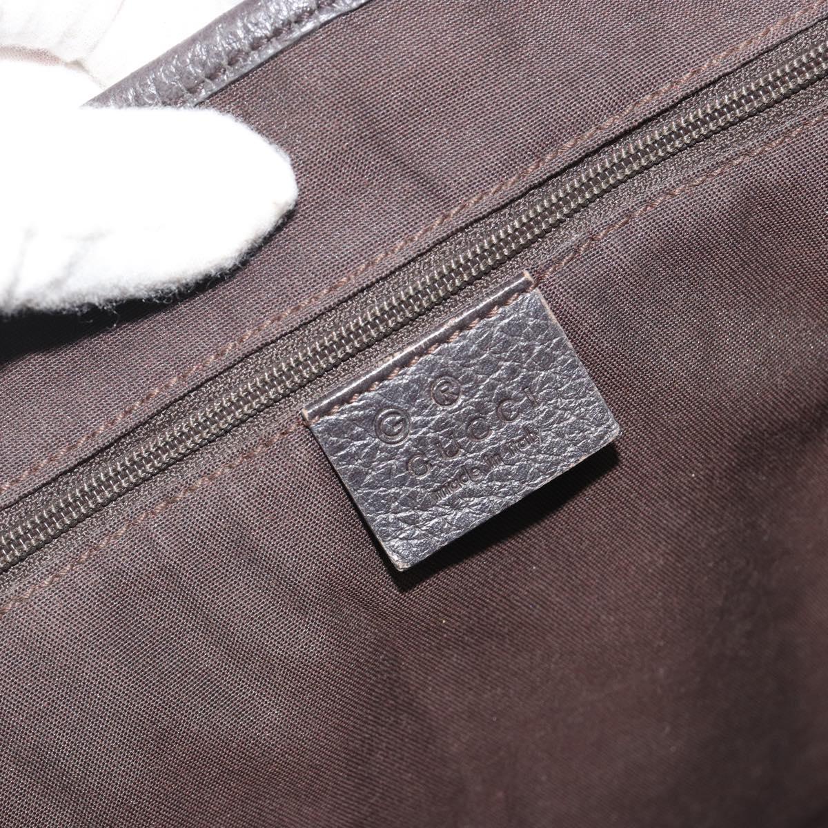 GUCCI GG Canvas Web Sherry Line Bag Nylon Outlet Brown Silver 293592 Auth 195991