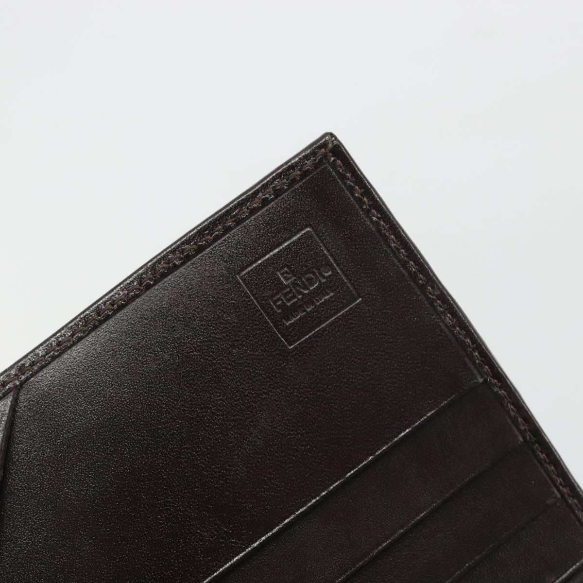 FENDI Zucca Canvas Long Wallet Black Brown Auth 195997V