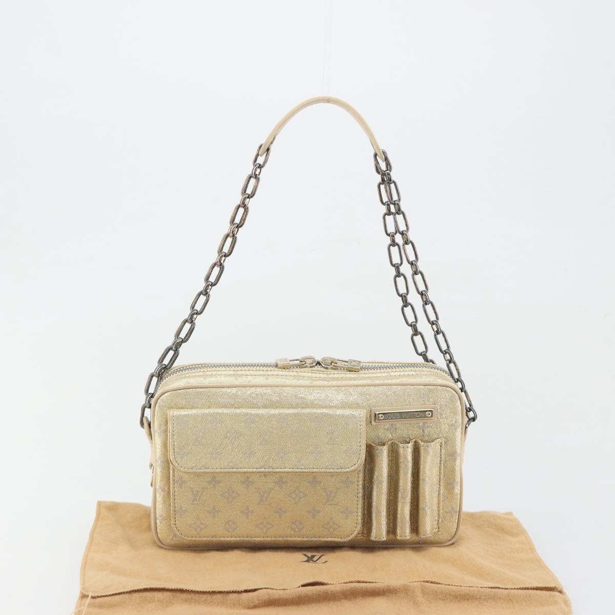 LOUIS VUITTON Monogram Shine McKenna Shoulder Bag Gold M92363 LV Auth 195998V