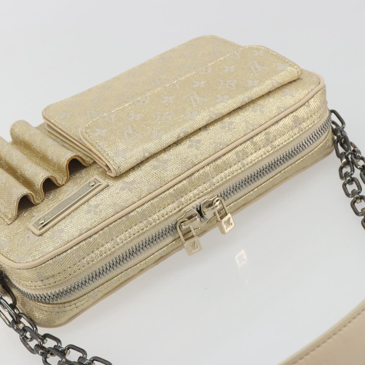 LOUIS VUITTON Monogram Shine McKenna Shoulder Bag Gold M92363 LV Auth 195998V