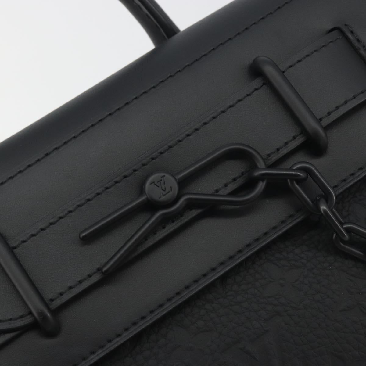 LOUIS VUITTON Taurillon Clemence Monogram Steamer PM Black M24436 Auth 196000SM