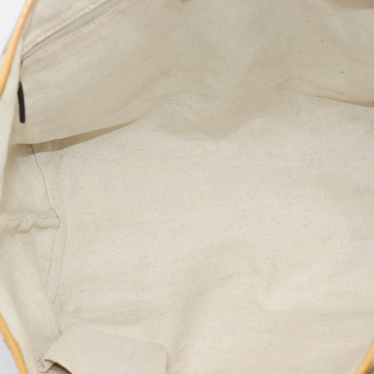 GUCCI GG Canvas Sherry Line Tote Bag Beige Gold 211971 Auth 196002