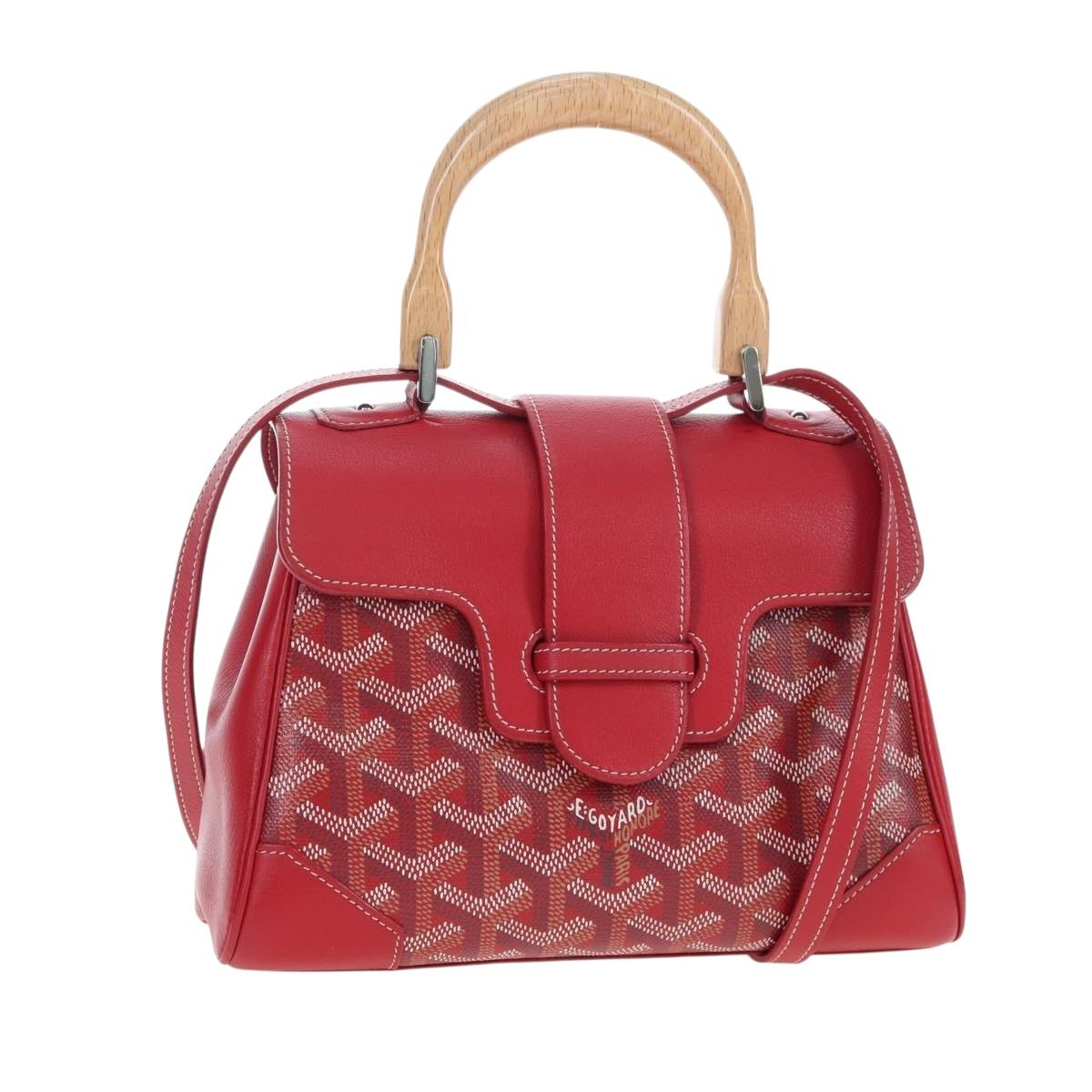 GOYARD Herringbone Saigon Hand Bag PVC Red Auth 196004SM