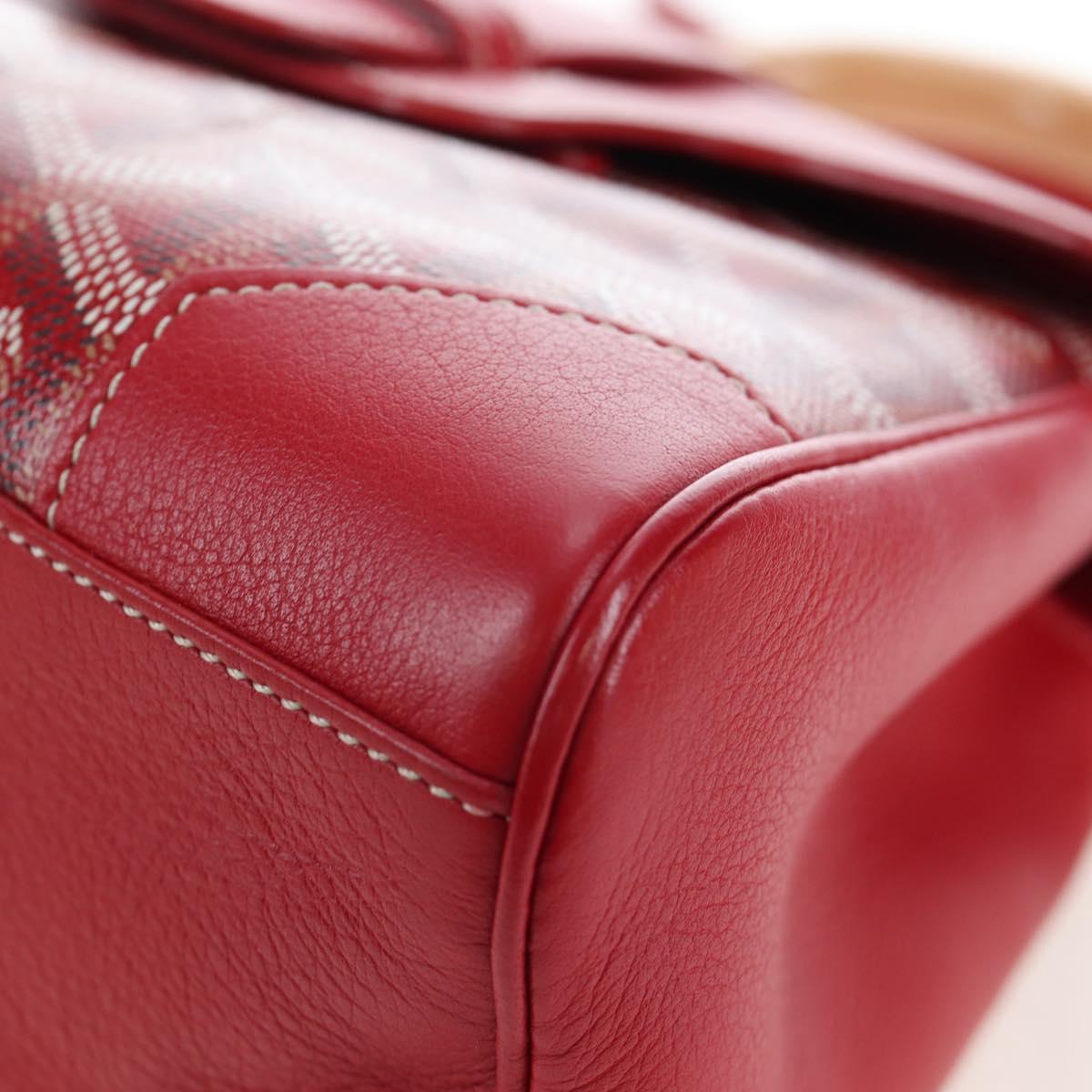 GOYARD Herringbone Saigon Hand Bag PVC Red Auth 196004SM