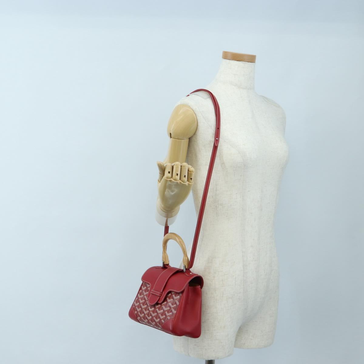 GOYARD Herringbone Saigon Hand Bag PVC Red Auth 196004SM