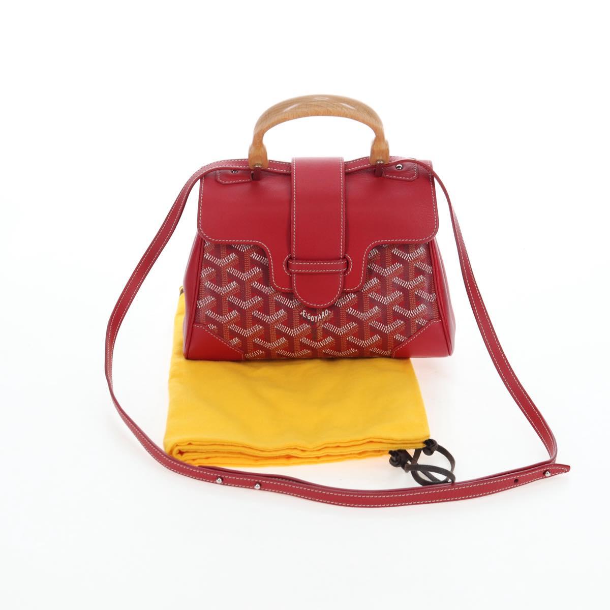 GOYARD Herringbone Saigon Hand Bag PVC Red Auth 196004SM