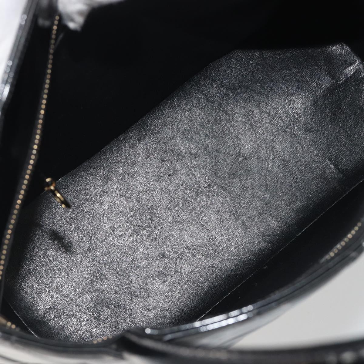 CHANEL Matelasse Reprint Tote Bag Patent leather Black Gold CC Auth 196006V