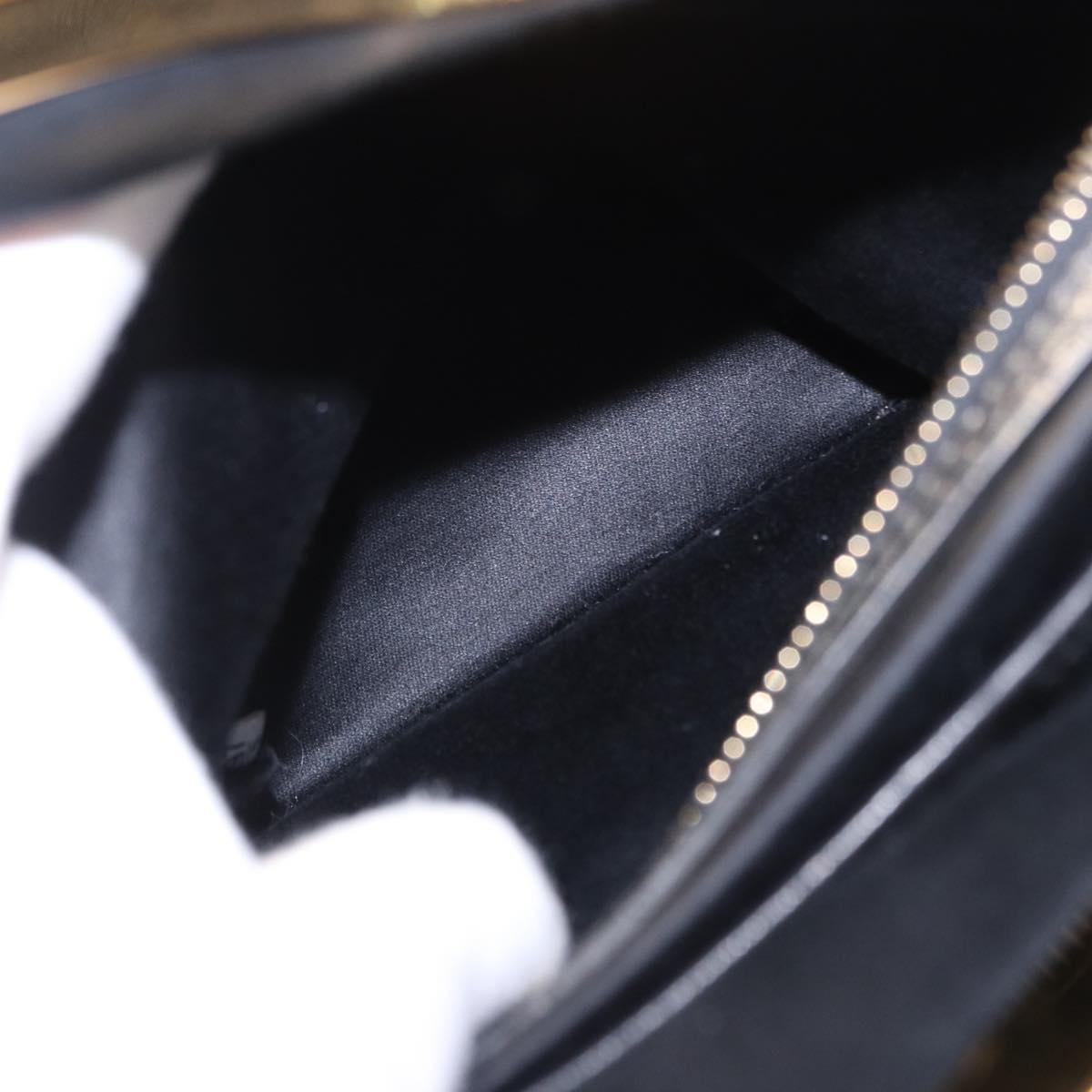 Miu Miu Matelasse Shoulder Bag Leather Black Gold Auth 196010M