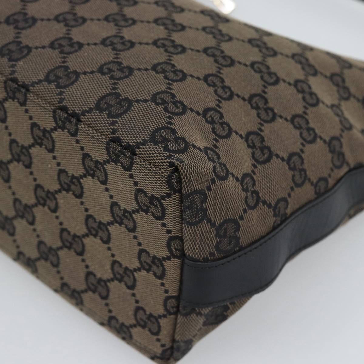GUCCI GG Canvas Shoulder Bag Black Silver 000 0602 Auth 196015A