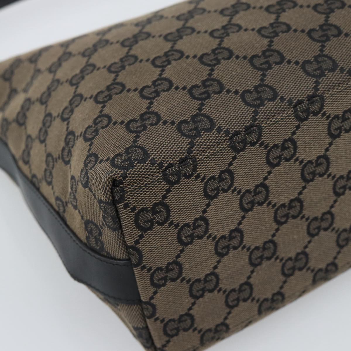 GUCCI GG Canvas Shoulder Bag Black Silver 000 0602 Auth 196015A