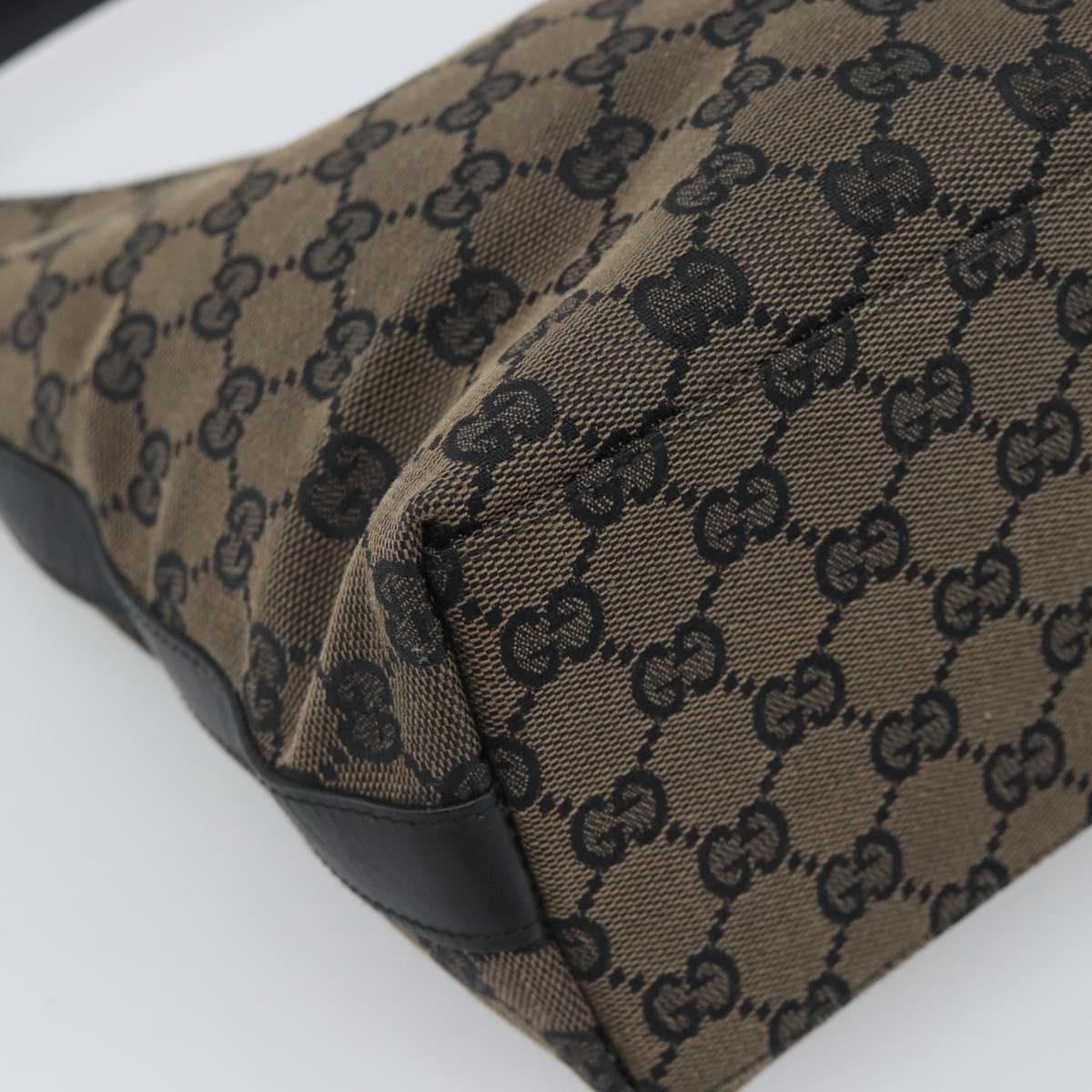 GUCCI GG Canvas Shoulder Bag Black Silver 000 0602 Auth 196015A