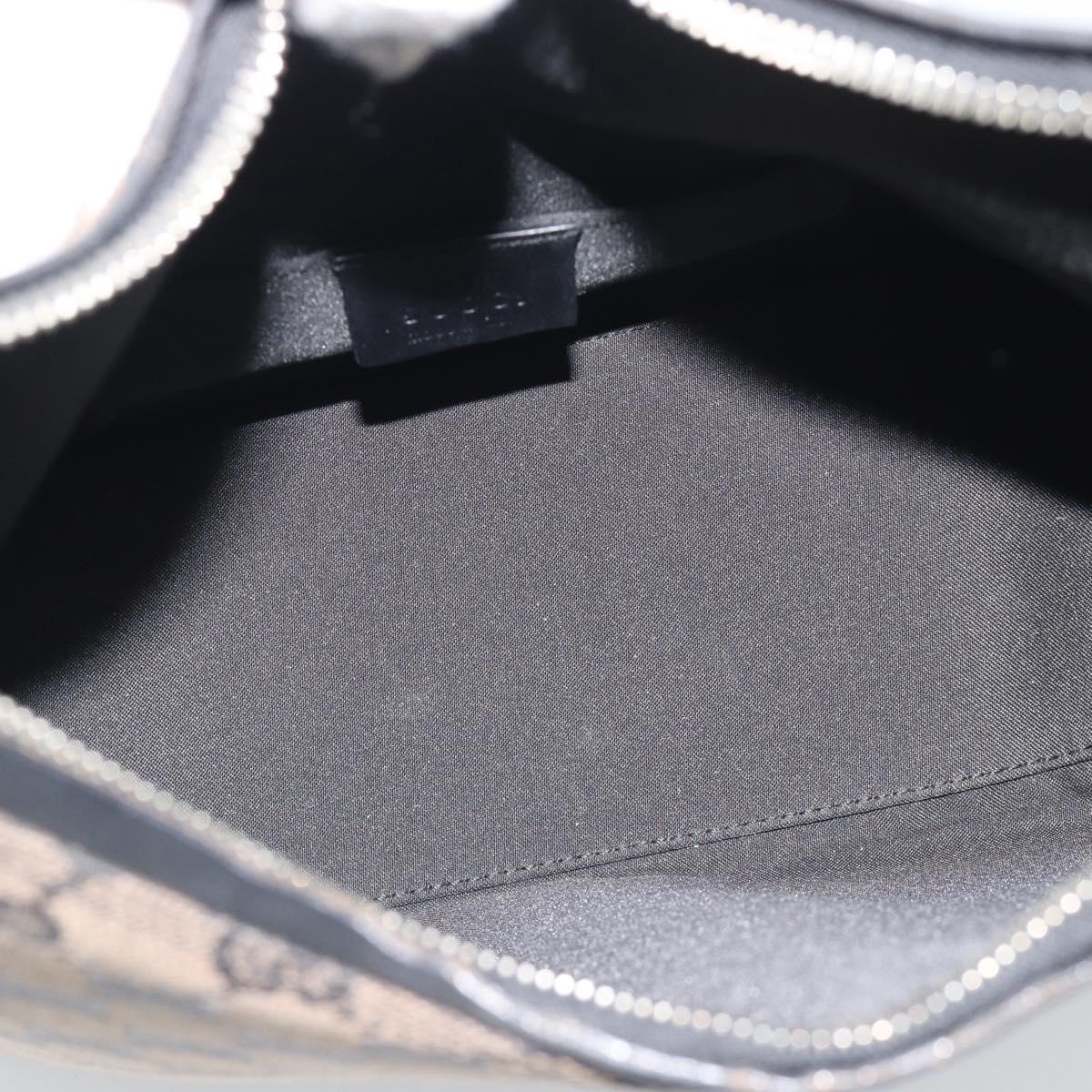 GUCCI GG Canvas Shoulder Bag Black Silver 000 0602 Auth 196015A
