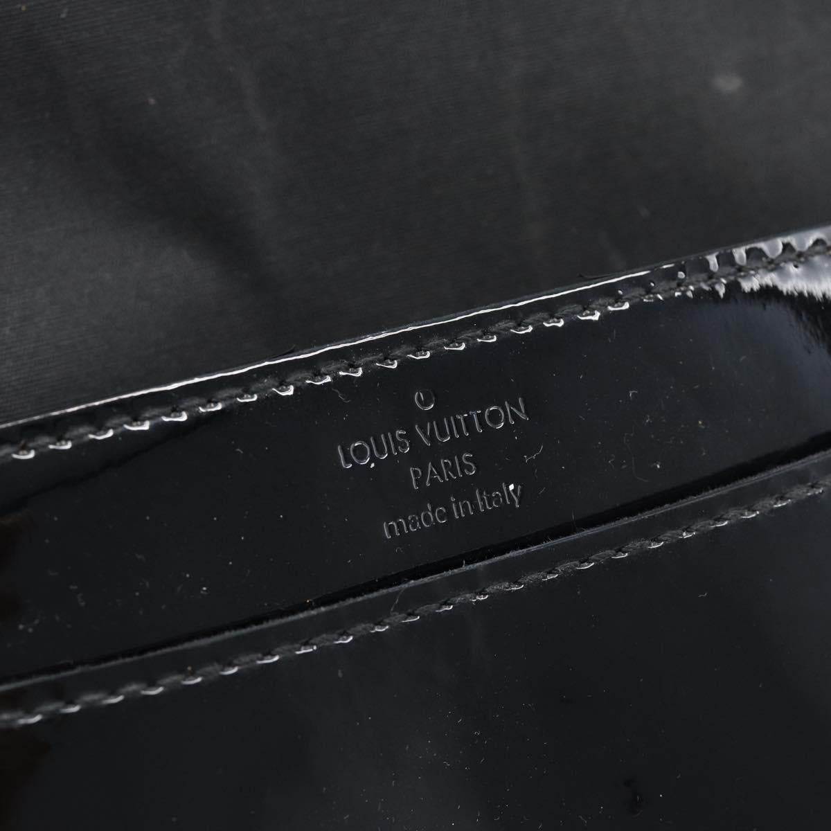 LOUIS VUITTON Pochette Louise EW Bag Patent leather Black M51634 LV Auth 196020