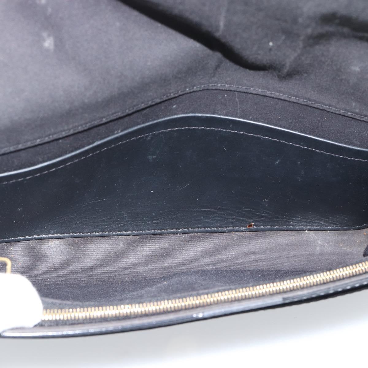LOUIS VUITTON Pochette Louise EW Bag Patent leather Black M51634 LV Auth 196020