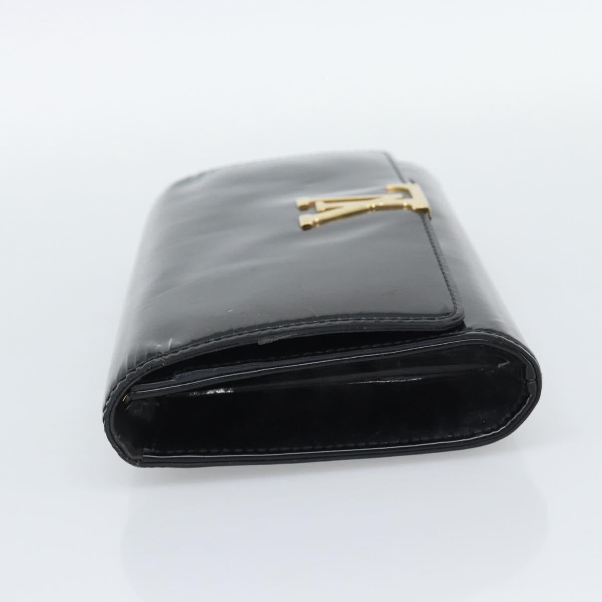LOUIS VUITTON Pochette Louise EW Bag Patent leather Black M51634 LV Auth 196020