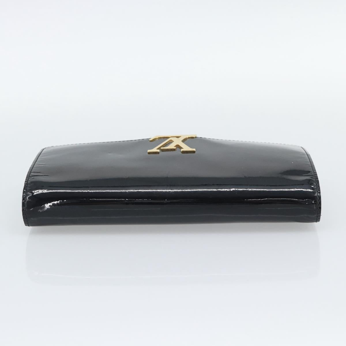LOUIS VUITTON Pochette Louise EW Bag Patent leather Black M51634 LV Auth 196020