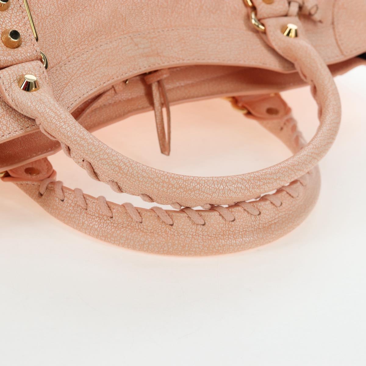 BALENCIAGA Metallic Edge City Bag Leather 2way Pink Gold 390154 Auth 196022M