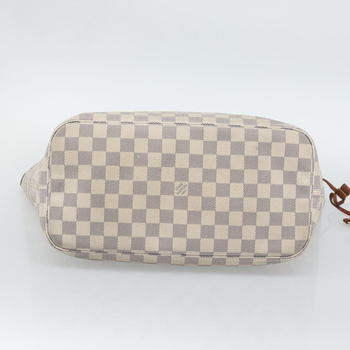 LOUIS VUITTON Damier Azur Neverfull MM Tote Bag N41605 LV Auth 196028
