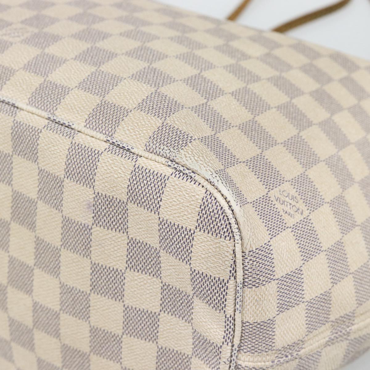 LOUIS VUITTON Damier Azur Neverfull MM Tote Bag N41605 LV Auth 196028