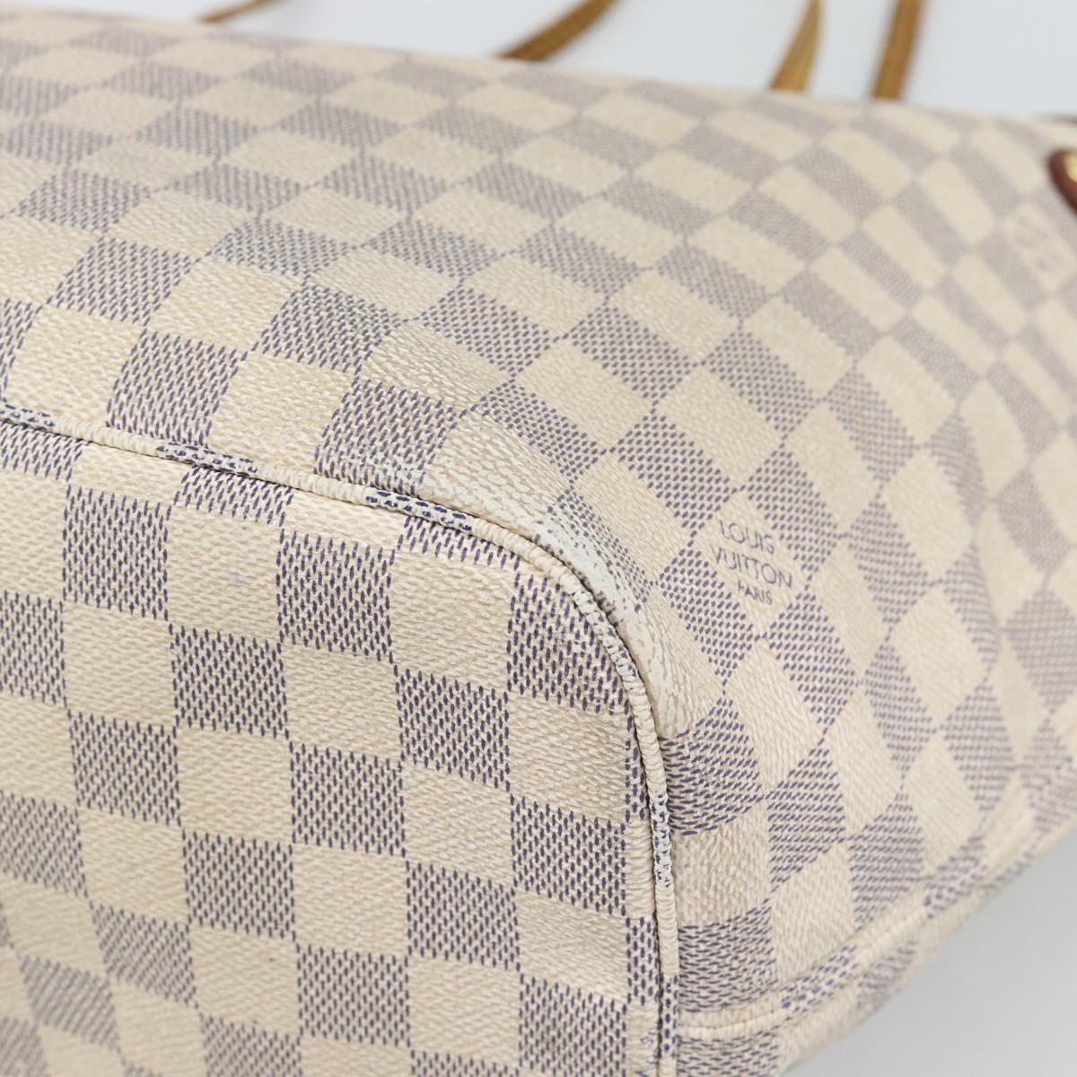 LOUIS VUITTON Damier Azur Neverfull MM Tote Bag N41605 LV Auth 196028