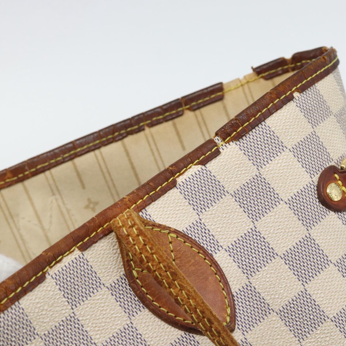 LOUIS VUITTON Damier Azur Neverfull MM Tote Bag N41605 LV Auth 196028