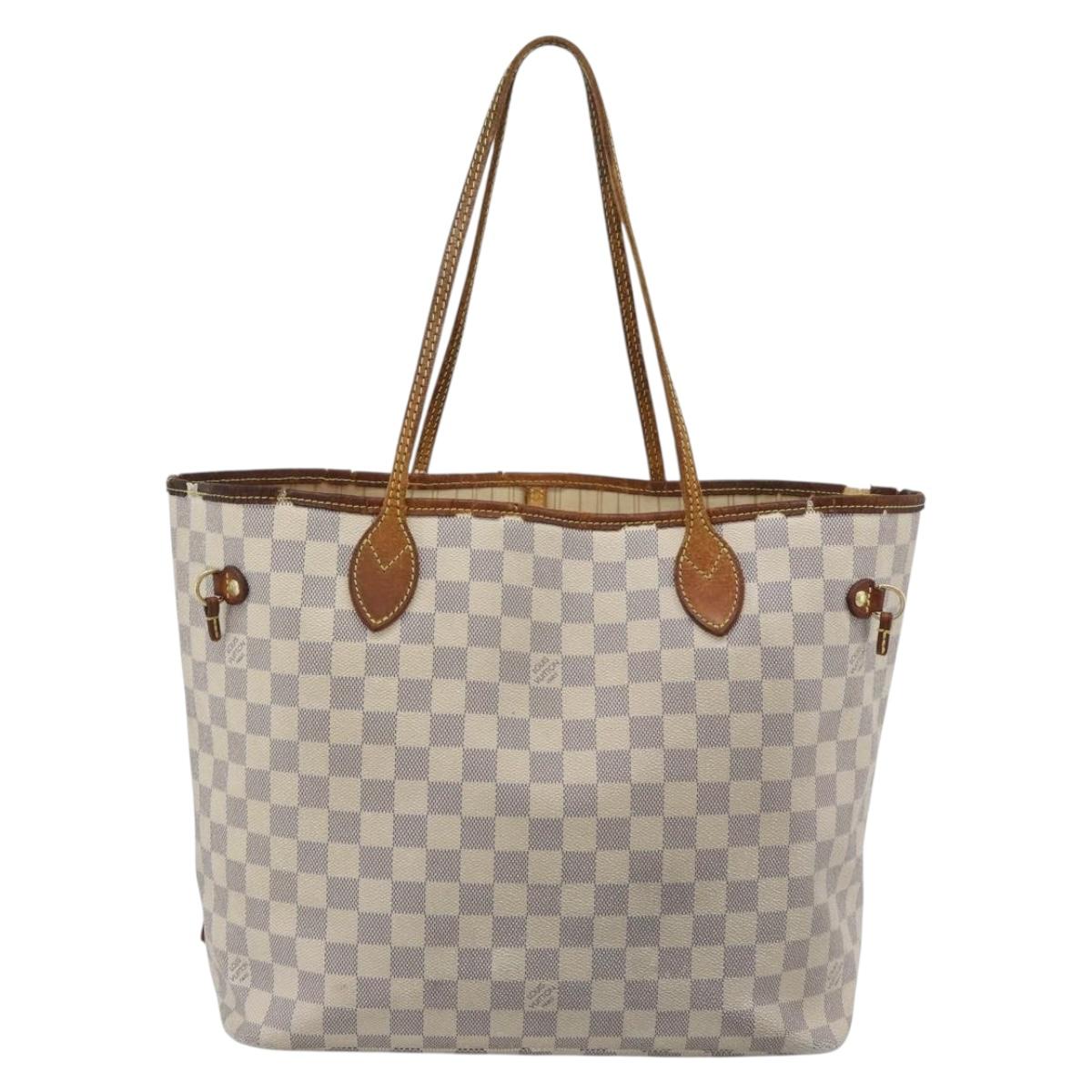 LOUIS VUITTON Damier Azur Neverfull MM Tote Bag N41605 LV Auth 196028