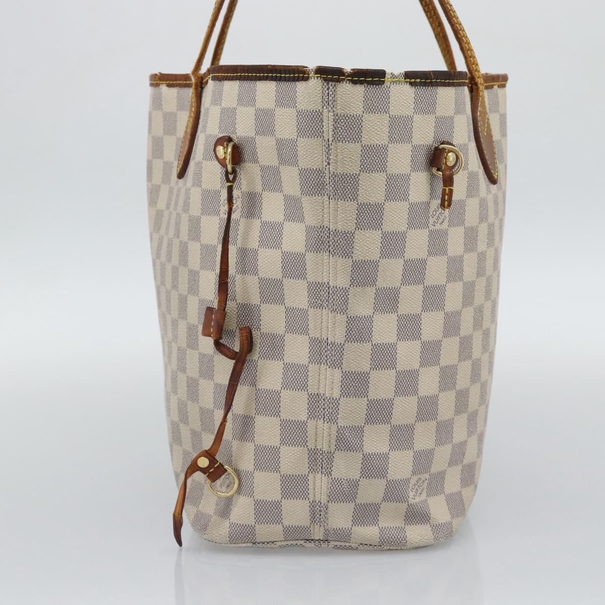LOUIS VUITTON Damier Azur Neverfull MM Tote Bag N41605 LV Auth 196028