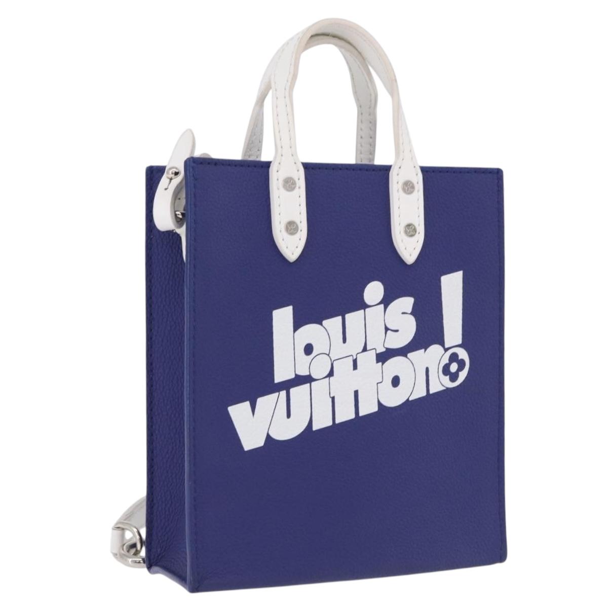 LOUIS VUITTON Sac XS Hand Bag Leather Blue M80841 LV Auth 196032M