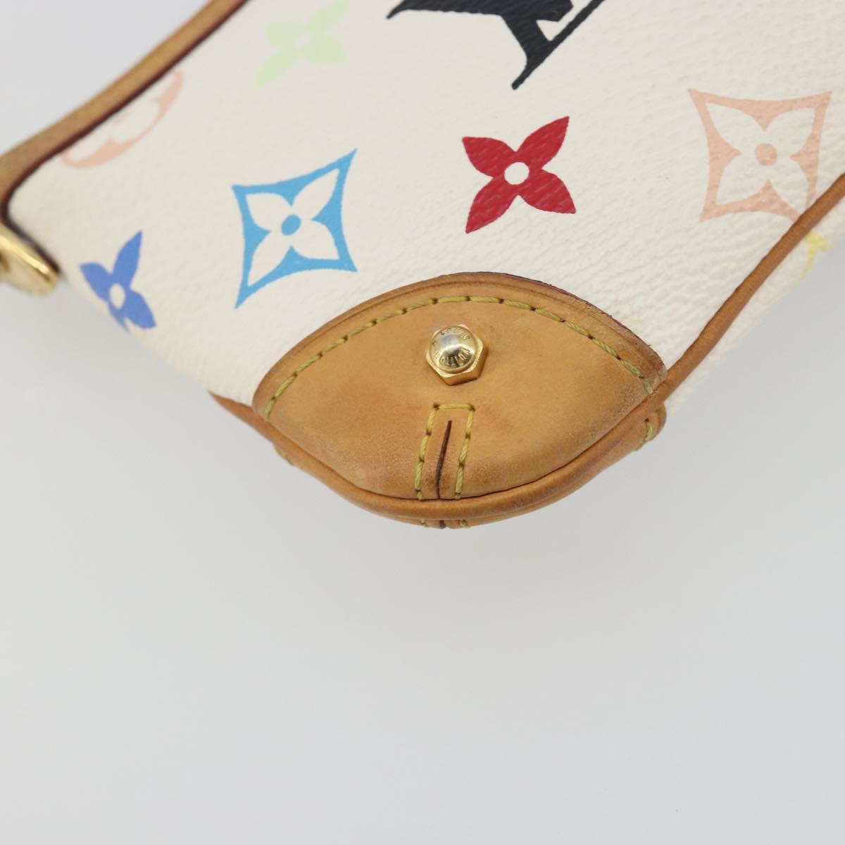 LOUIS VUITTON Monogram Multicolor Pochette Mira MM White M60096 LV Auth 196035V