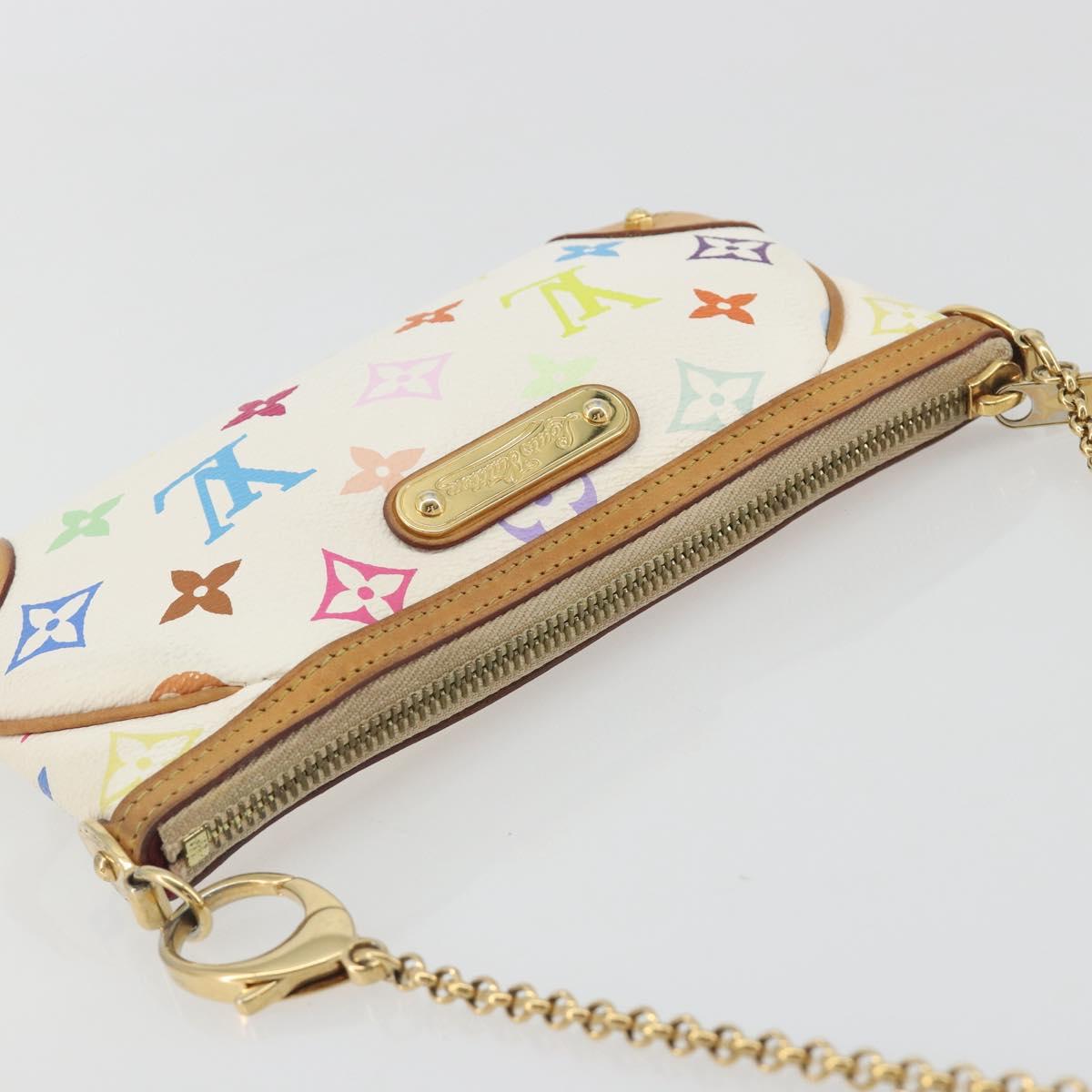 LOUIS VUITTON Monogram Multicolor Pochette Mira MM White M60096 LV Auth 196035V