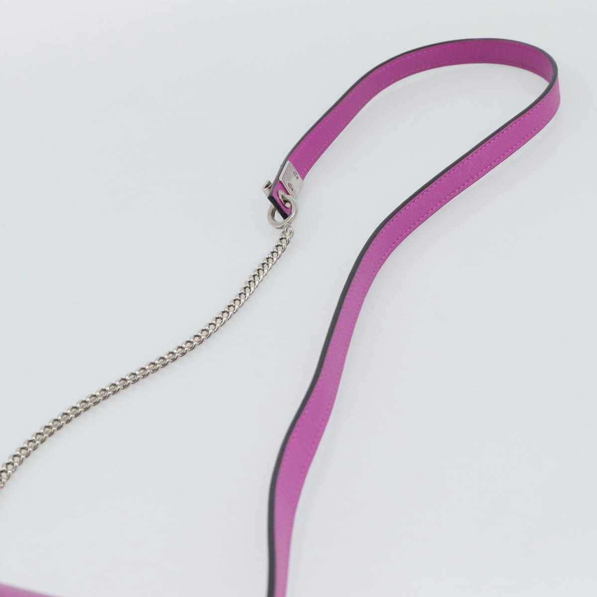 VALENTINO Shoulder Bag Leather 2way Purple Silver Auth 196036A
