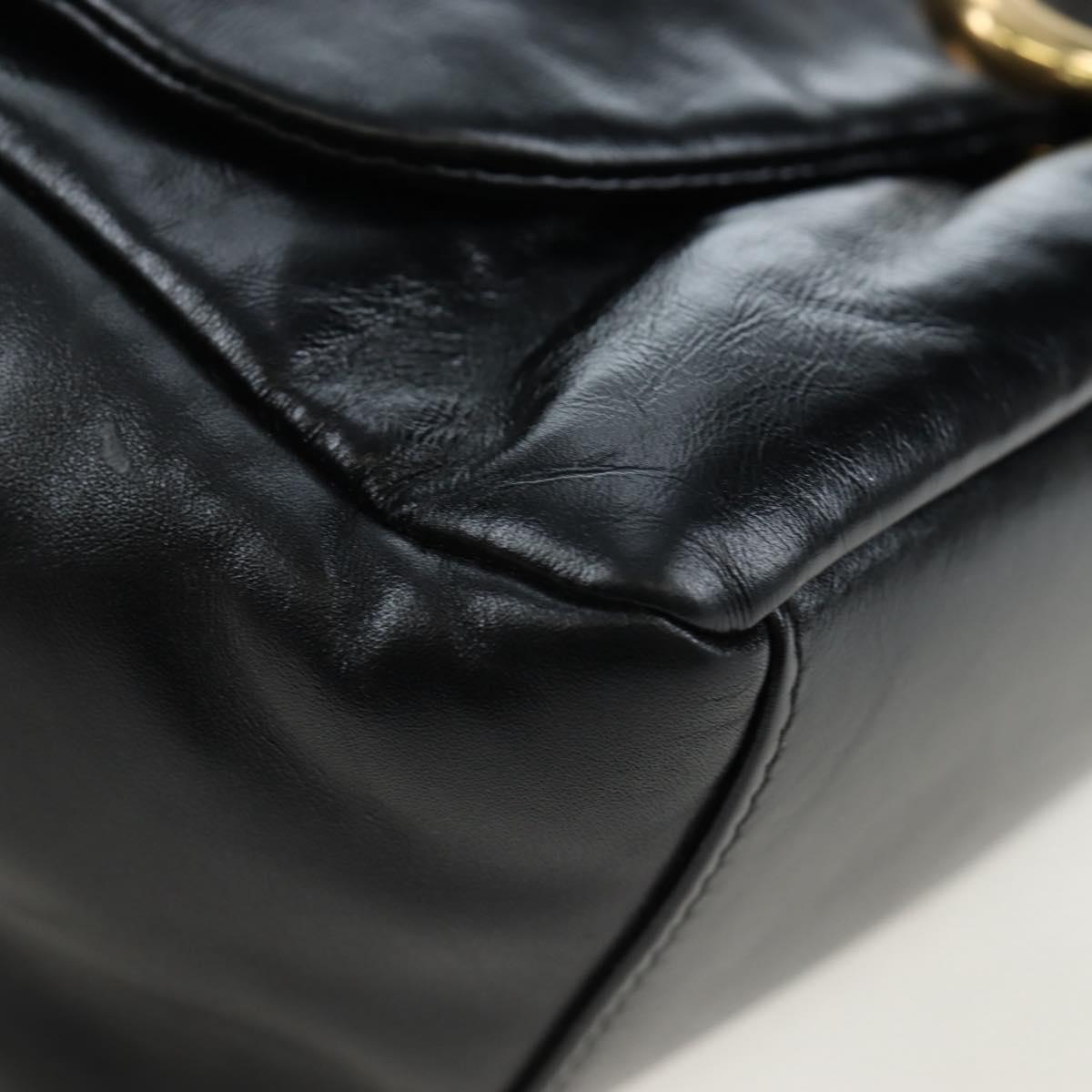 BALENCIAGA Monaco Sling Bag Leather Black Gold 787896 Auth 196040M