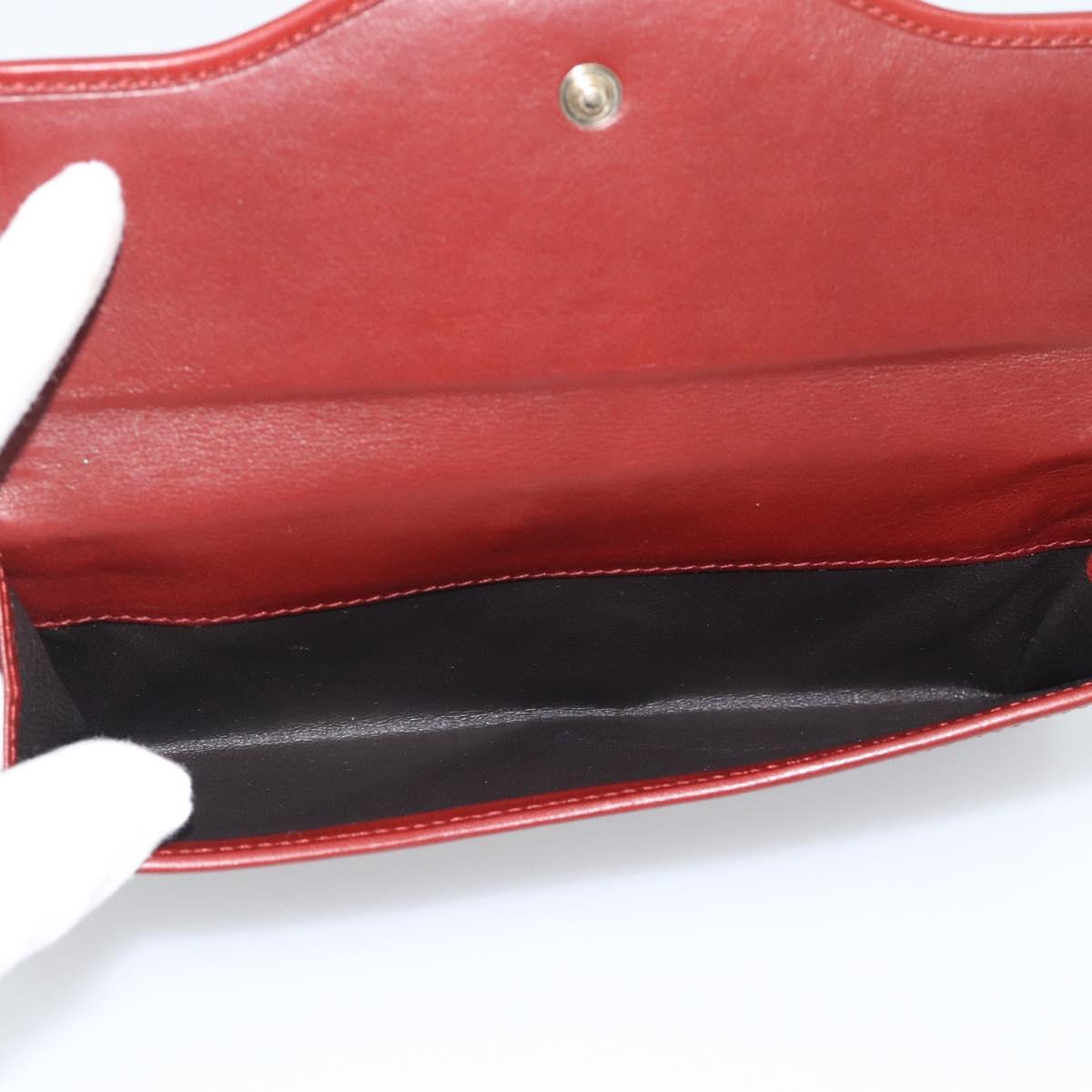 GUCCI GG Canvas Guccissima Long Wallet Red 282426 Auth 196044A