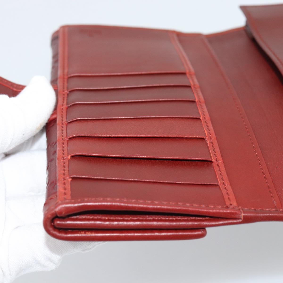 GUCCI GG Canvas Guccissima Long Wallet Red 282426 Auth 196044A