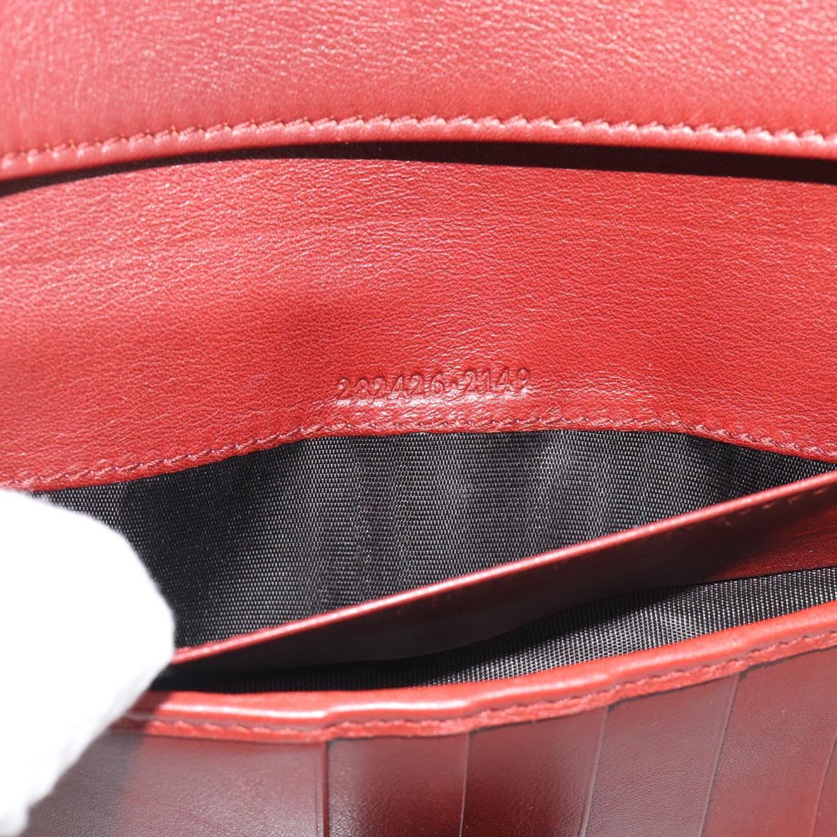GUCCI GG Canvas Guccissima Long Wallet Red 282426 Auth 196044A