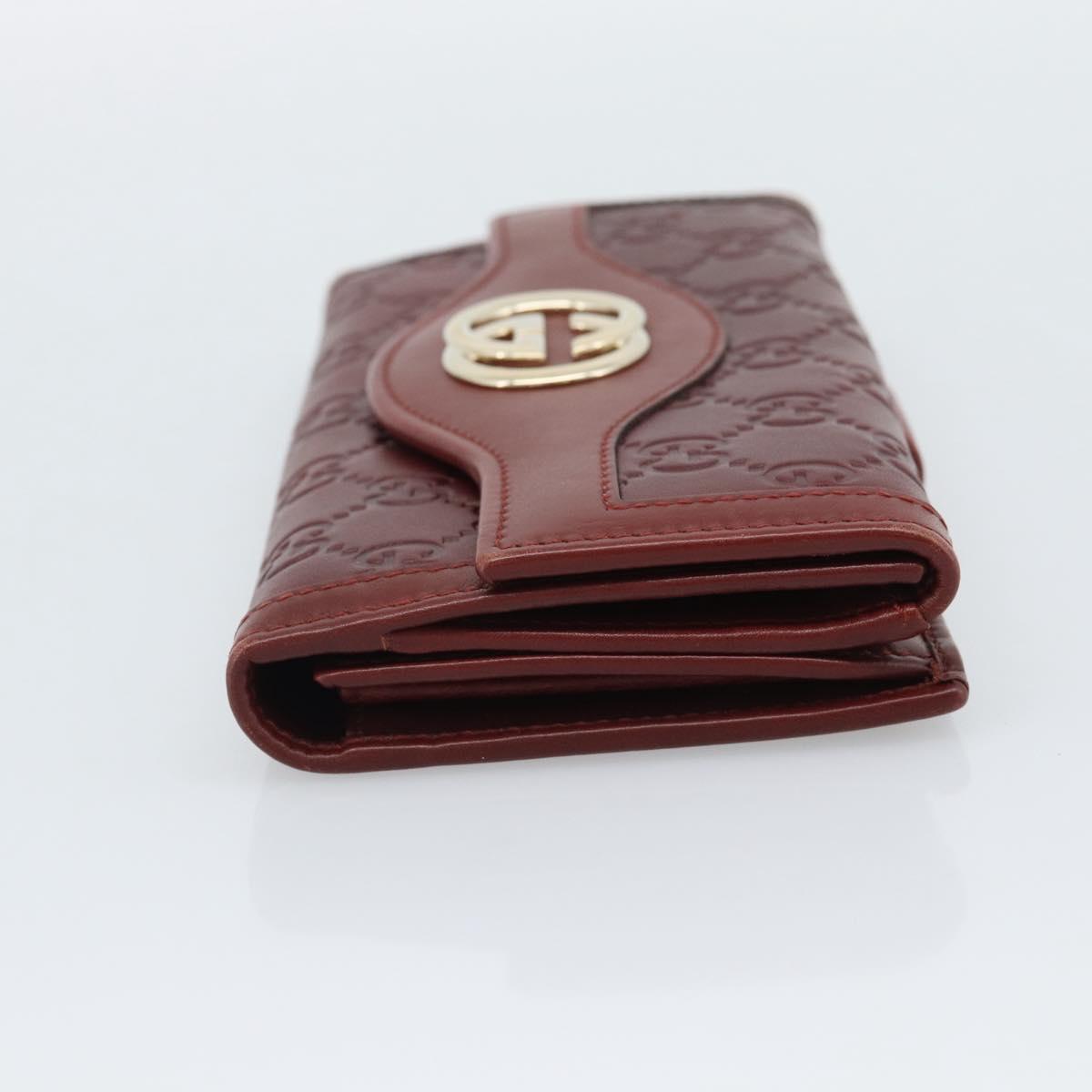 GUCCI GG Canvas Guccissima Long Wallet Red 282426 Auth 196044A