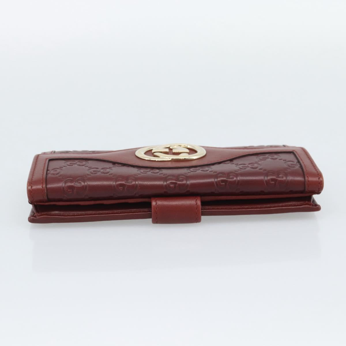 GUCCI GG Canvas Guccissima Long Wallet Red 282426 Auth 196044A