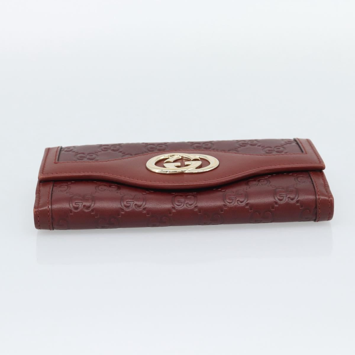 GUCCI GG Canvas Guccissima Long Wallet Red 282426 Auth 196044A