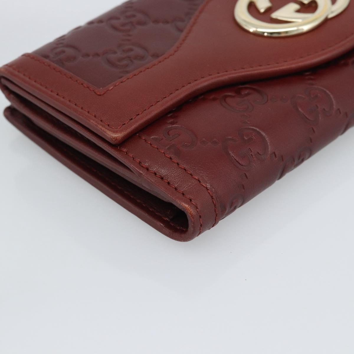 GUCCI GG Canvas Guccissima Long Wallet Red 282426 Auth 196044A